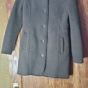 LL Bean Brown Polar Fleece Coat - Hoodie - Sz Sm